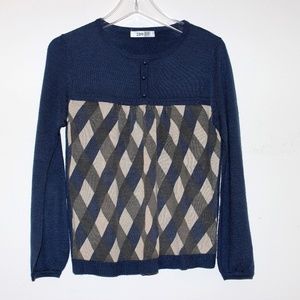 Long Sleeve Fine Knit Patterned Sweater
